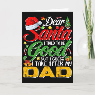 Carte Cher Père Noël j'ai essayé d'être sage mais je pre