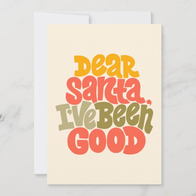 Carte Cher Père Noël, J'ai Été Sage Création (Devant)