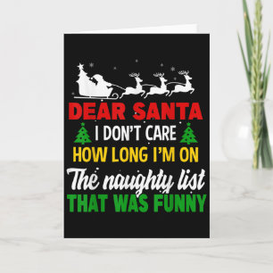Carte Cher Père Noël, je me fiche du temps que je passe