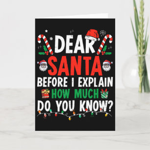 Carte Cher Père Noël, je peux expliquer amusant Noël enf