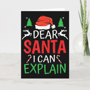 Carte Cher Père Noël je peux expliquer drôle de blague d
