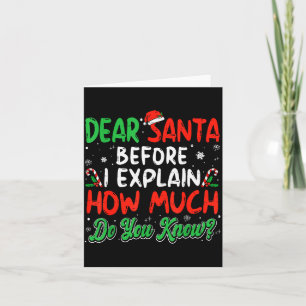 Carte Cher Père Noël, je peux expliquer drôles de chemis