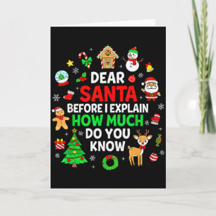 Carte Cher Père Noël, je peux expliquer Funny Christmas 