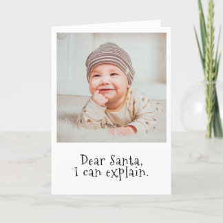 Carte Cher Père Noël, je peux expliquer la photo de Noël