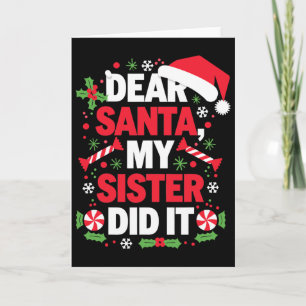 Carte Cher Père Noël Ma Soeur L'a Fait Cadeau Enfants No