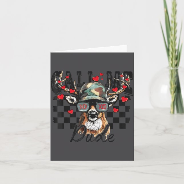 Carte Cher Saint-Valentin de chasse Appelez-moi mec Vale (Devant)