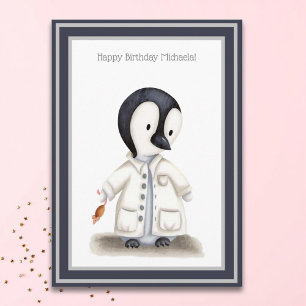 Carte Cher scientifique Penguin Anniversaire personnalis