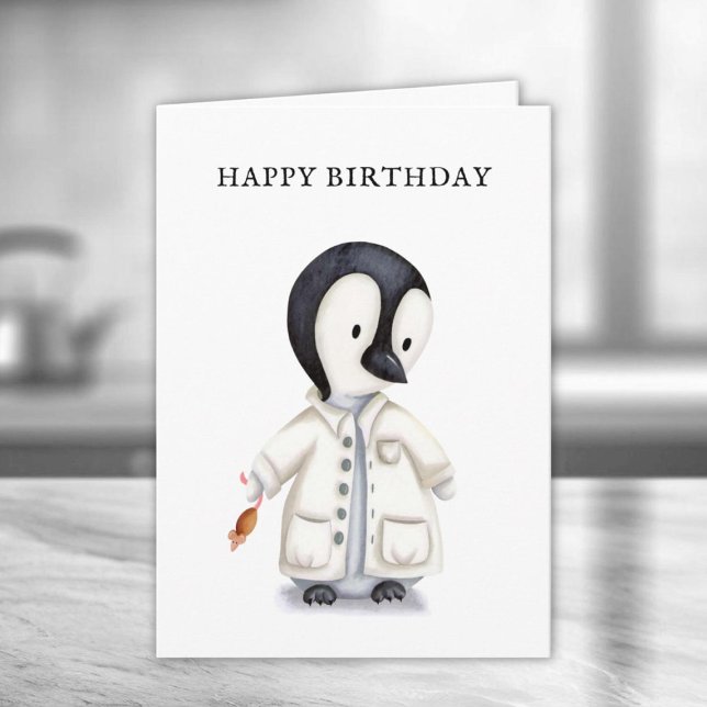 Carte Cher scientifique Penguin Souris Anniversaire (Créateur téléchargé)