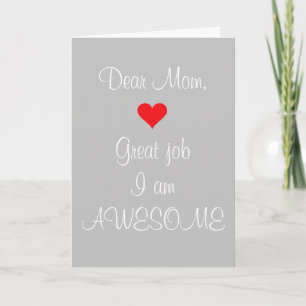 Carte Chère maman Grand Travail Je suis génial