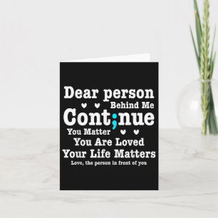 Carte Chère Personne Derrière Moi Votre Vie S Sont Aimés