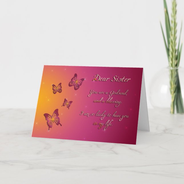 Carte Chère soeur Joyeux anniversaire (Devant)