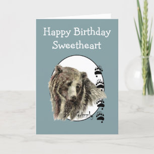 Carte Chérie Sauvage Chose Anniversaire Grizzly Ours Ani