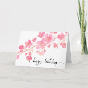 Carte Cherry Blossom Joyeux Anniversaire