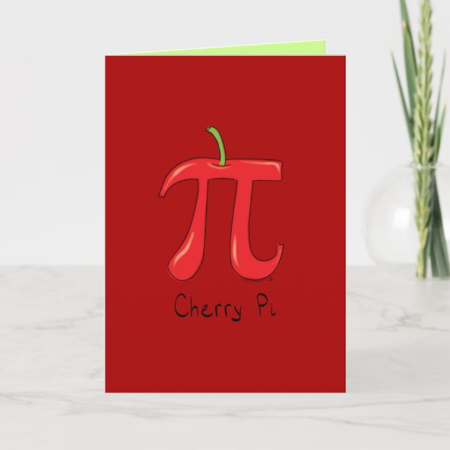 Carte Cherry Pi - Pi Day Math Grey Card (Devant)