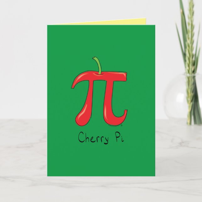 Carte Cherry Pi - Pi Day Math Grey Card (Devant)