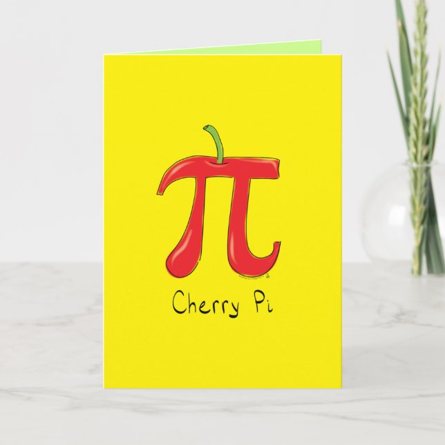 Carte Cherry Pi - Pi Day Math Grey Card (Devant)