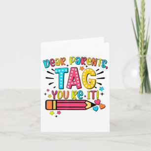 Carte Chers parents Tag You It Love Enseignants Dernier