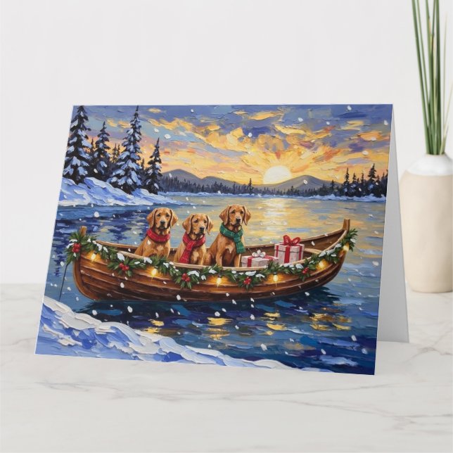 Carte Chesapeake Bay Retriever Christmas Boat Holiday (Devant)