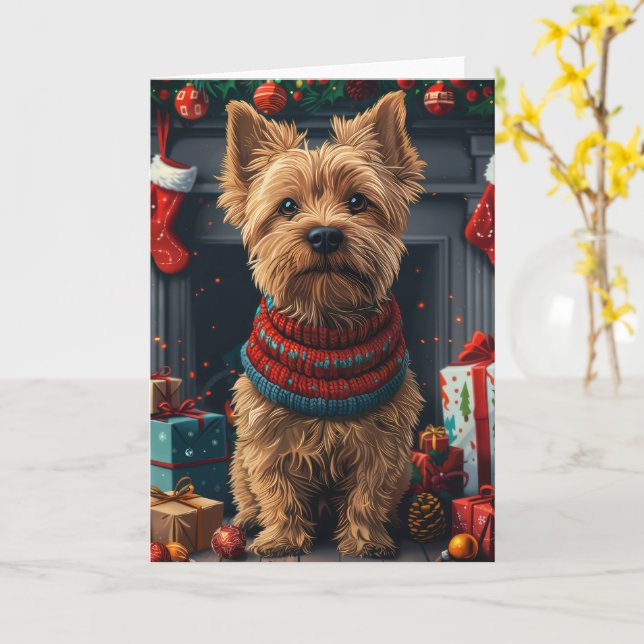 Carte Chesapeake Bay Terrier Dog Avec Cadeaux De Noël (Fleur jaune)