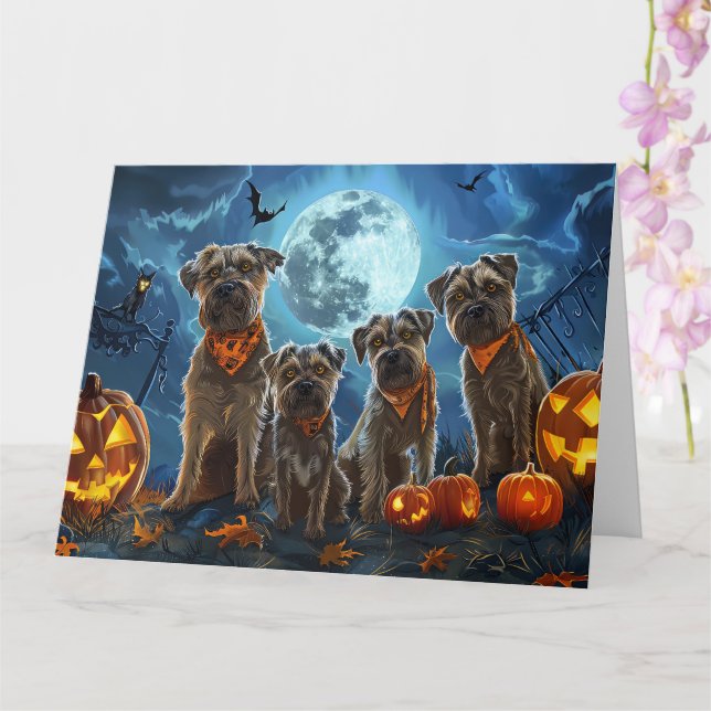 Carte Chesapeake Bay Terrier Halloween Éffrayant (Orchidée)