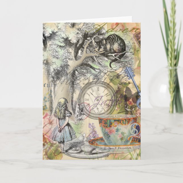Carte Cheshire Chat Alice Wonderland Classic (Devant)