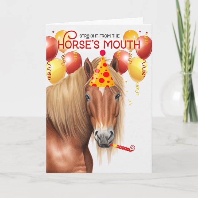 Carte Chestnut Blonde Mane Horse Amusant Anniversaire (Devant)
