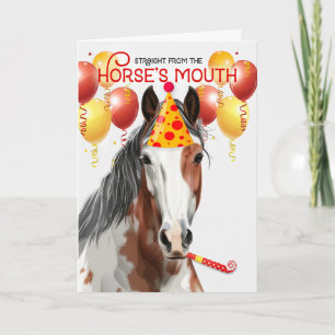 Carte Chestnut Pinto Horse Amusant Anniversaire