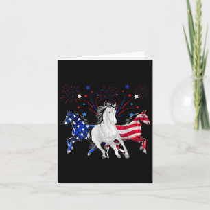 Carte Cheval 4 juillet Drapeau américain patriotique 