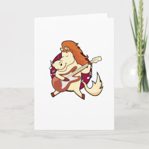 Carte Cheval à la musique avec guitare