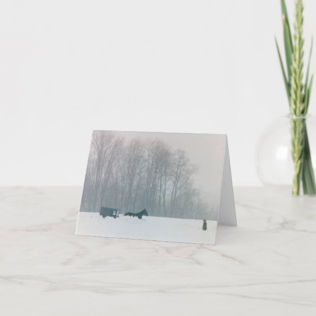 CARTE CHEVAL AMISH D'HOMME ET PA AVEC DES ERREURS DU (Devant)