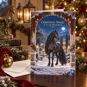 Carte Cheval andalou noir de Noël