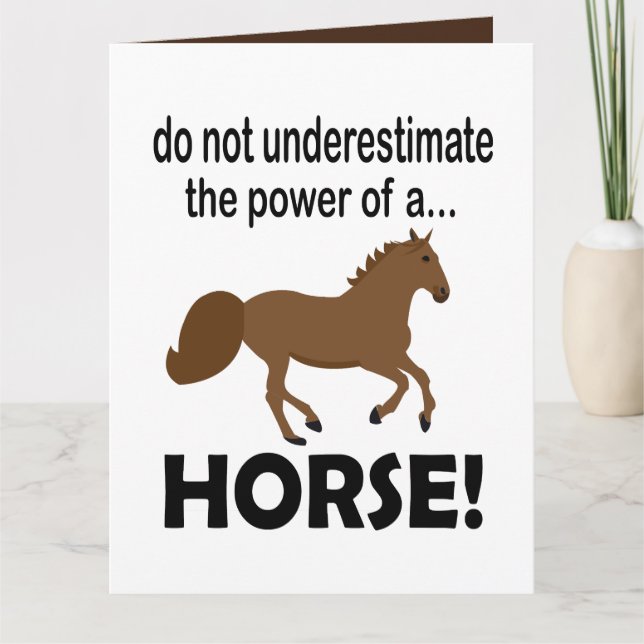 Carte Cheval animal mignon Drôle Cheval (Devant)