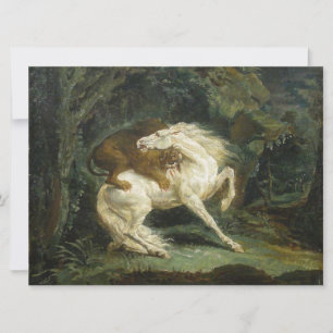 Carte Cheval attaqué par un lion