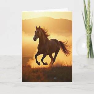 Carte Cheval au Galop Bonne Année
