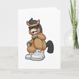 Carte Cheval avec de grosses chaussures