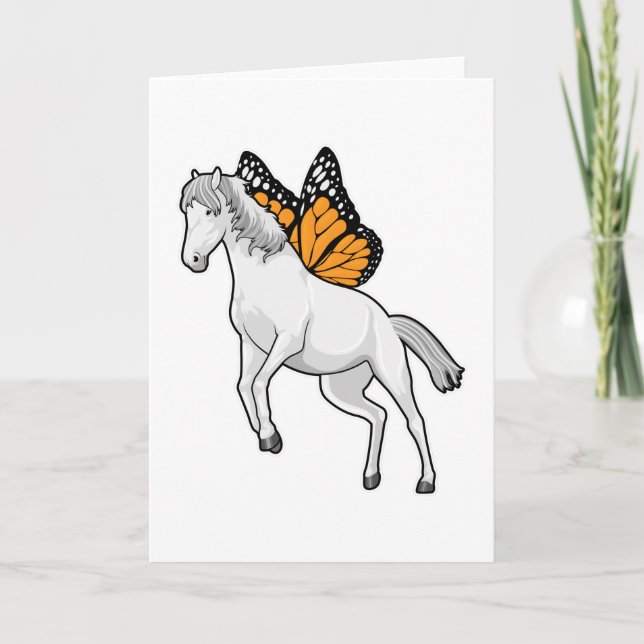 Carte Cheval avec papillon (Devant)