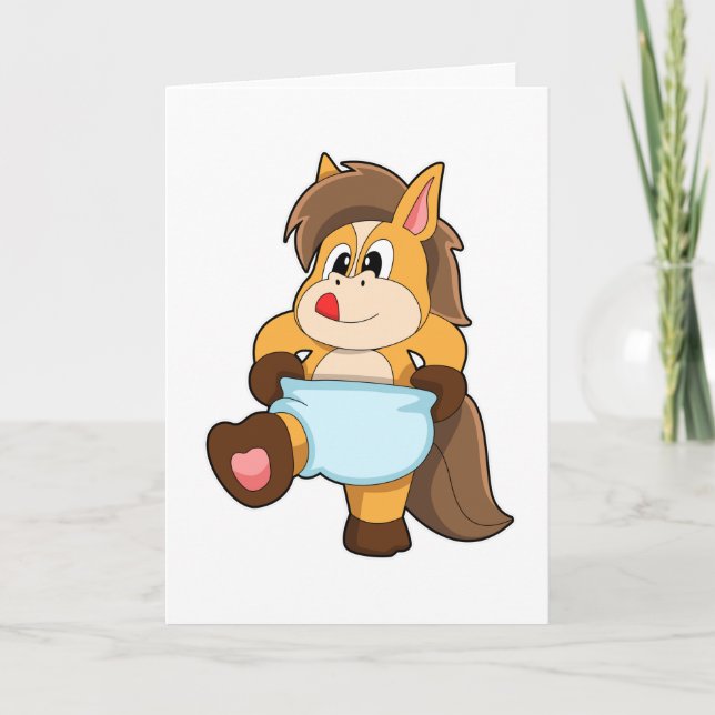 Carte Cheval bébé avec couche (Devant)