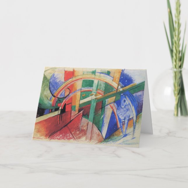Carte Cheval bleu avec arc-en-ciel de Franz Marc (Devant)