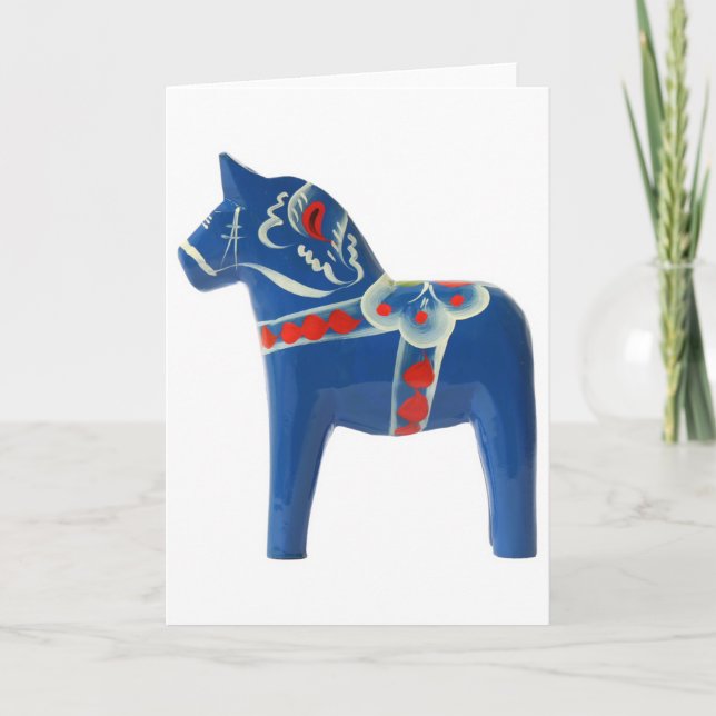Carte Cheval bleu de Dala de Suédois (Devant)