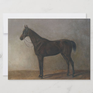 Carte Cheval Brown en dorage foncé (Art animal Vintage)