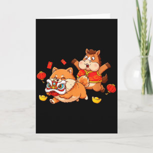 Carte Cheval Chinois Pomeranian Enfants Hommes Femmes He