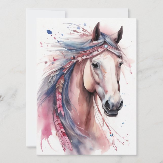 Carte Cheval coloré Abstrait (Devant)