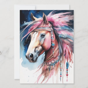 Carte Cheval coloré Abstrait