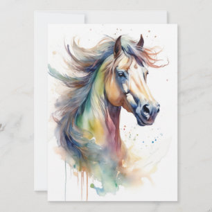 Carte Cheval coloré Abstrait