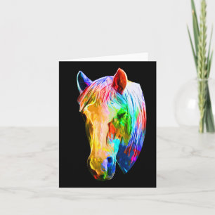 Carte Cheval Coloré Art Horseback Riding Lover Artsy Ho