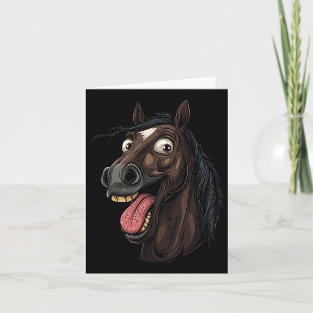 Carte Cheval cool Montrant Langue Chevaux Équitation À C (Devant)