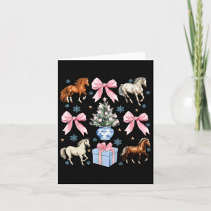 Carte Cheval Coquette Bow Christmas Horses Fermier Cowgi