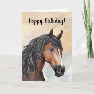 Carte Cheval de Baie avec Blaze Joyeux anniversaire