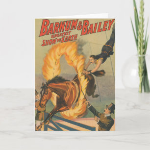 Carte Cheval De Cirque Qui Traverse Un Flaming Hoop
