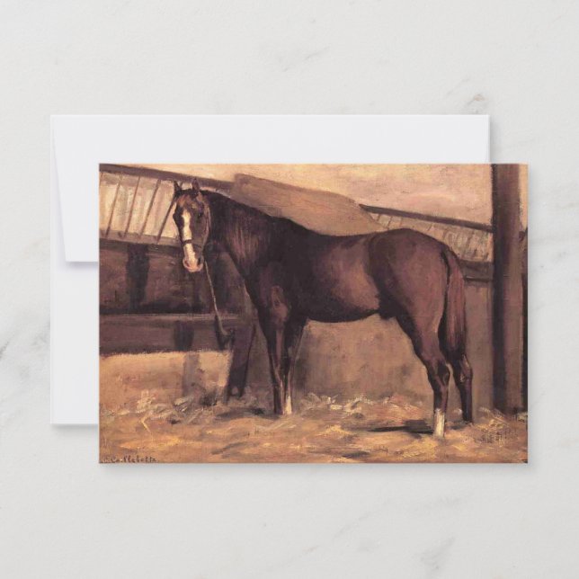 Carte Cheval de la baie rougeâtre sur les tables (Devant)